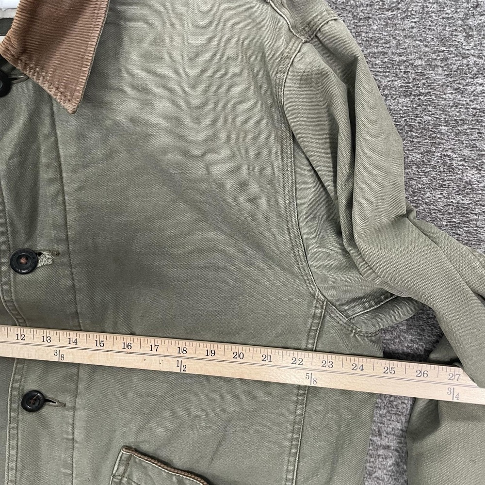 Vtg Orvis Barn Chore Coat Ames Large Forest Green Workwear Heavy Duty Distressed - Picture 7 of 13